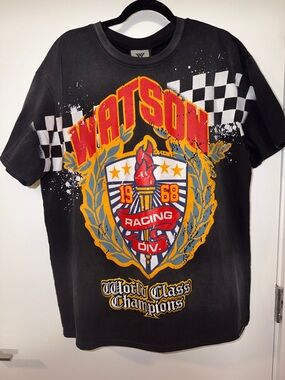 ♦️🏁🏎️🏁♦️Watson Rhinestone Racing Graphic Tee - Size 2XL